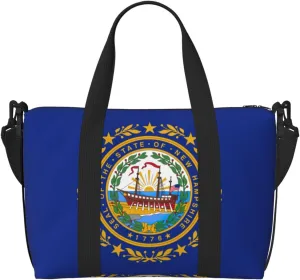 Travel Duffle Bag Weekender Bag Carry On Tote Bag Sport Gym Bag for Women Men New Hampshire state flag Print