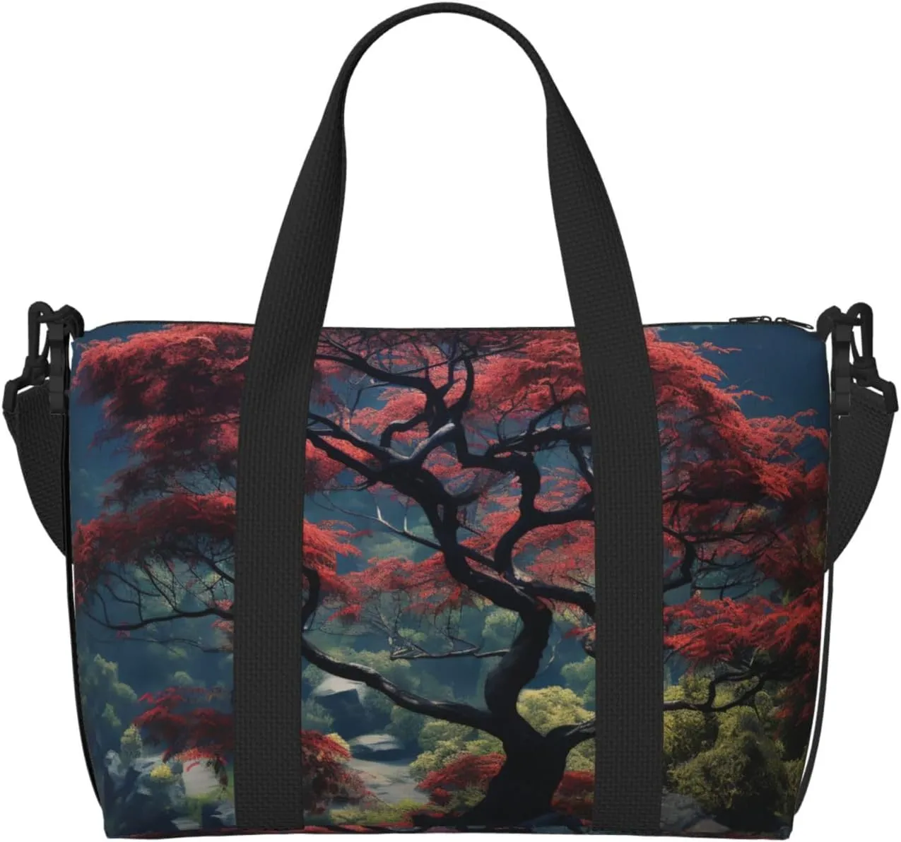 Travel Duffle Bag Weekender Bags for Men Women Adjustable Large Capacity Weekender Overnight Bag Carry On Tote Bags Waterproof Sport Gym Bag for Travel Yoga, Scenery Tree, One Size