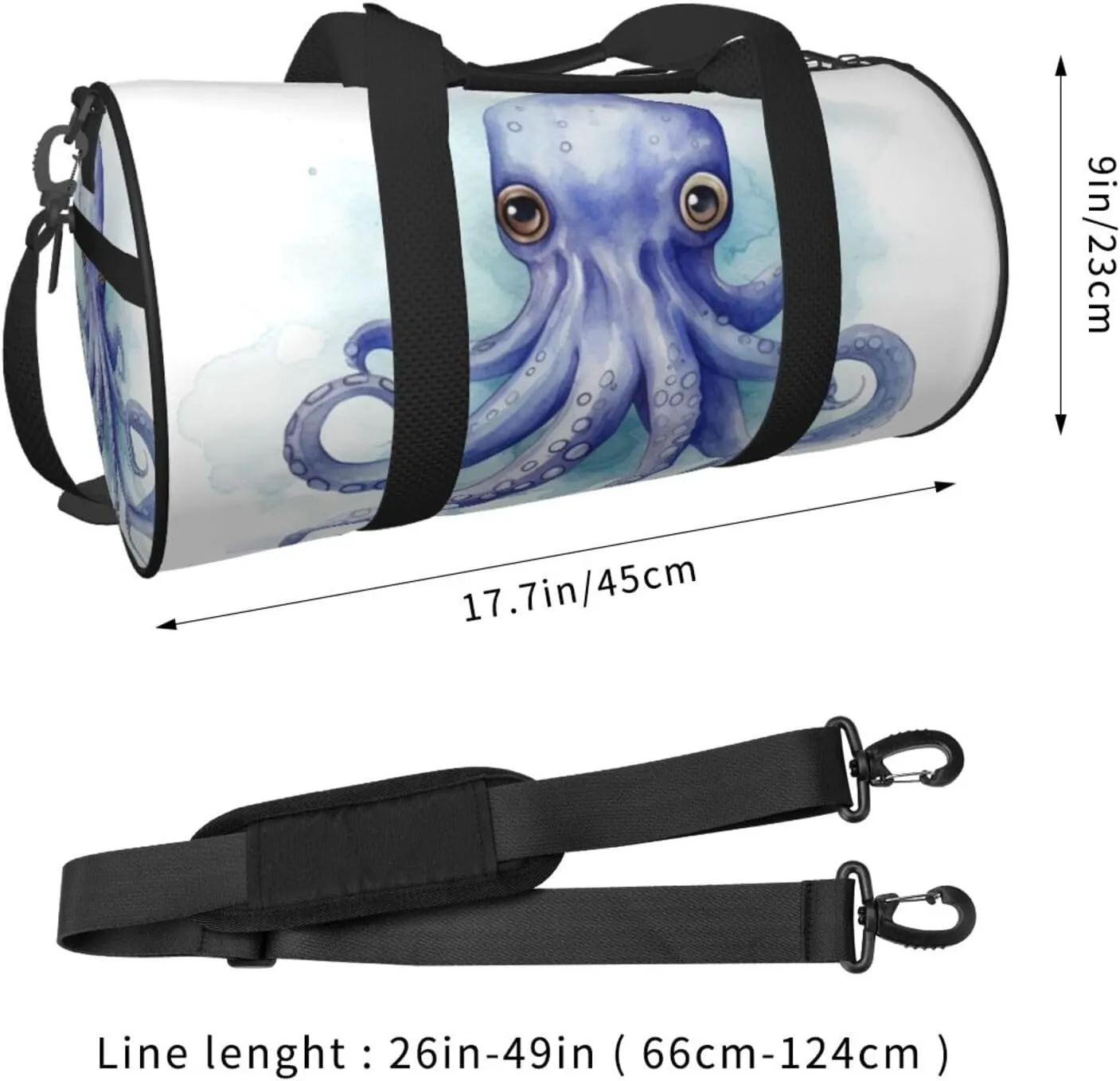 Travel Duffle Bag Weekender Bags For Men Women With Shoe Compartment Large Capacity Weekender Overnight Bag Blue Little Octopus Carry On Tote Bags Sport Gym Bag For Travel Yoga
