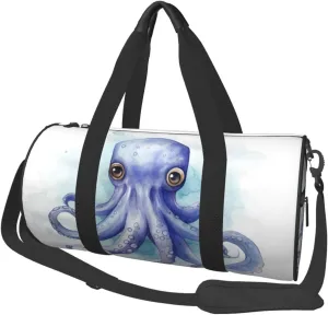 Travel Duffle Bag Weekender Bags For Men Women With Shoe Compartment Large Capacity Weekender Overnight Bag Blue Little Octopus Carry On Tote Bags Sport Gym Bag For Travel Yoga