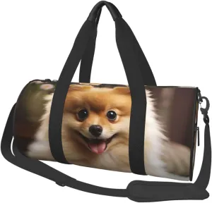 Travel Duffle Bag Weekender Bags For Men Women With Shoe Compartment Large Capacity Weekender Overnight Bag Cute Pomeranian Dog Carry On Tote Bags Sport Gym Bag For Travel Yoga