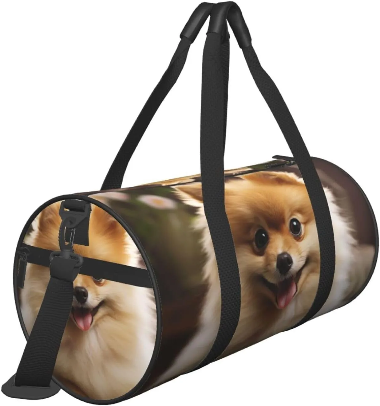 Travel Duffle Bag Weekender Bags For Men Women With Shoe Compartment Large Capacity Weekender Overnight Bag Cute Pomeranian Dog Carry On Tote Bags Sport Gym Bag For Travel Yoga