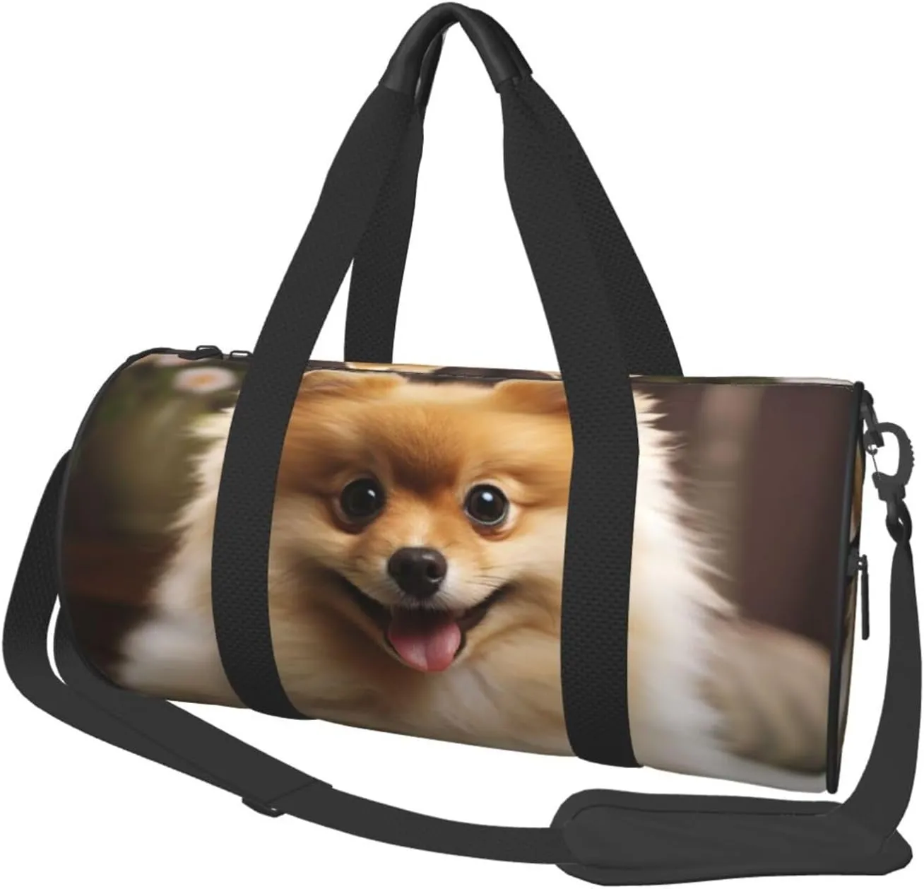 Travel Duffle Bag Weekender Bags For Men Women With Shoe Compartment Large Capacity Weekender Overnight Bag Cute Pomeranian Dog Carry On Tote Bags Sport Gym Bag For Travel Yoga