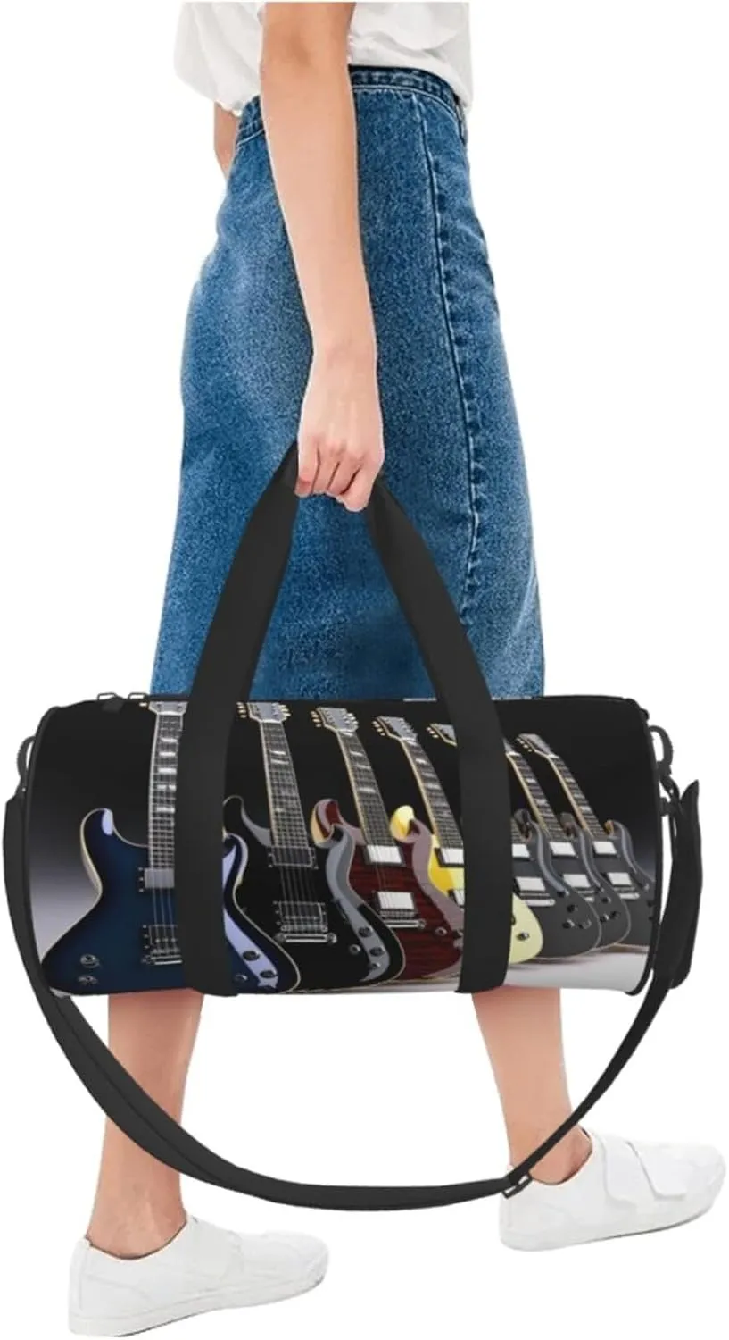 Travel Duffle Bag Weekender Bags For Men Women With Shoe Compartment Large Capacity Weekender Overnight Bag Electric Guitar Carry On Tote Bags Sport Gym Bag For Travel Yoga