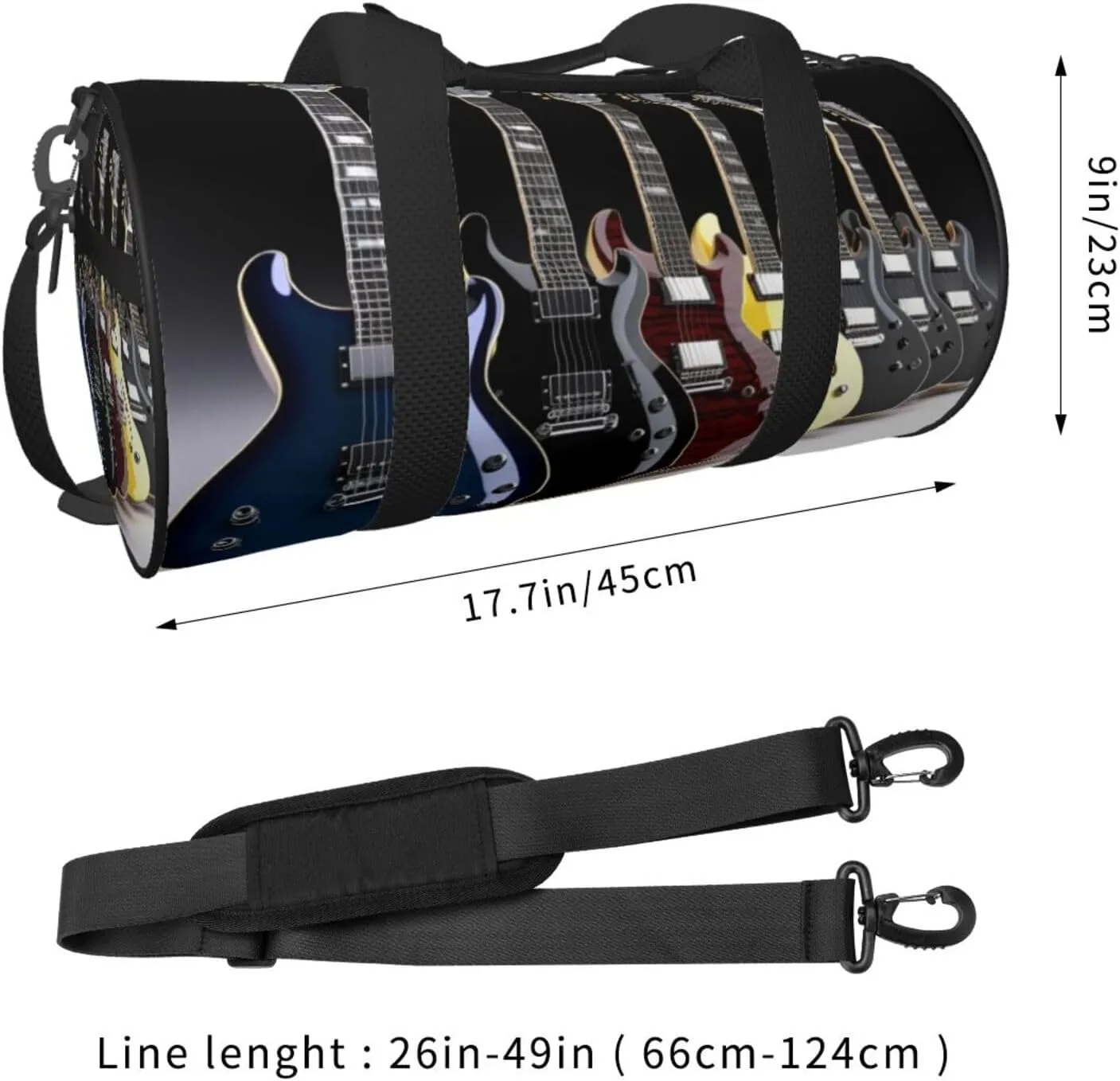 Travel Duffle Bag Weekender Bags For Men Women With Shoe Compartment Large Capacity Weekender Overnight Bag Electric Guitar Carry On Tote Bags Sport Gym Bag For Travel Yoga