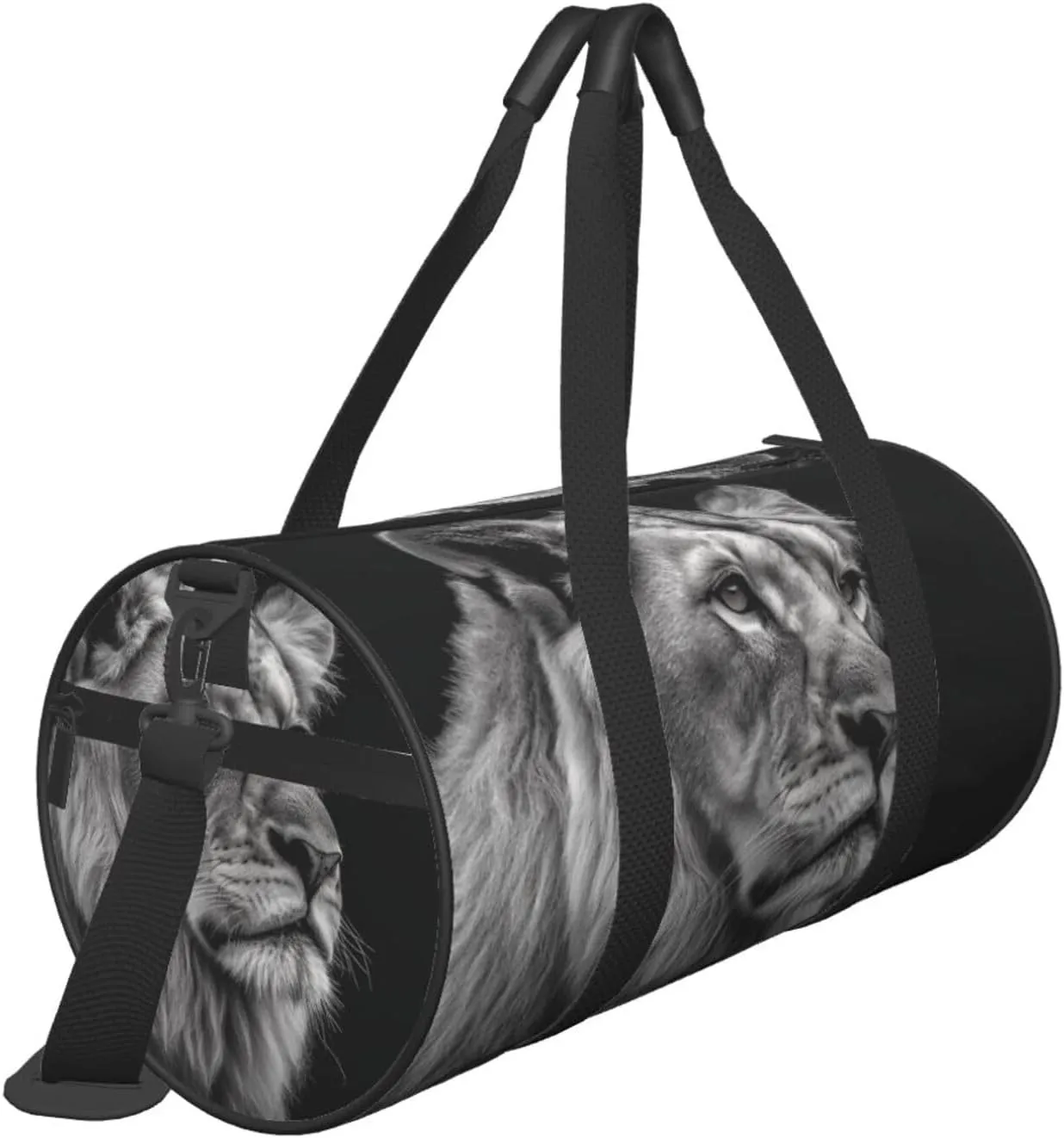 Travel Duffle Bag Weekender Bags For Men Women With Shoe Compartment Large Capacity Weekender Overnight Bag Gray Lion Carry On Tote Bags Sport Gym Bag For Travel Yoga