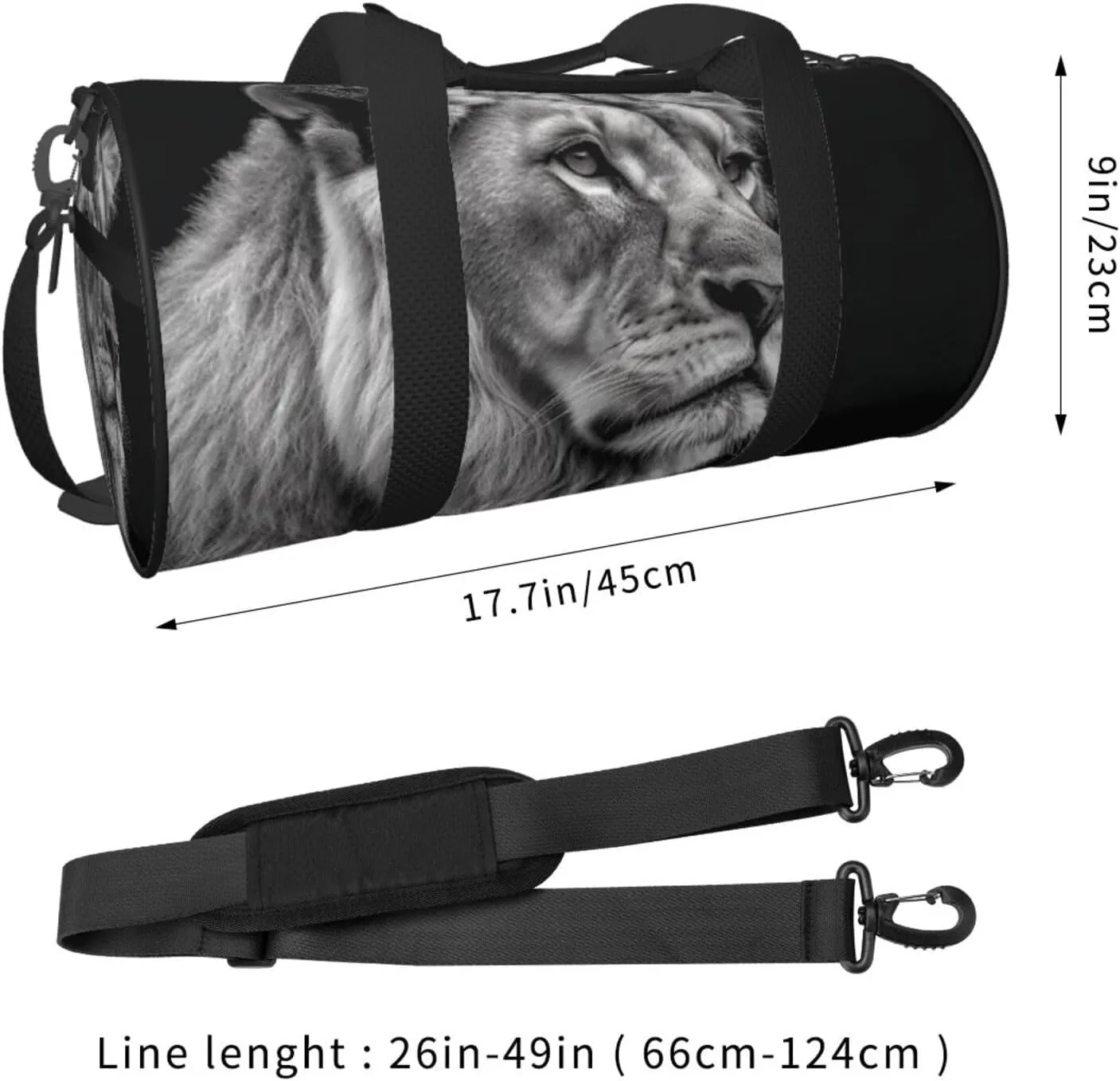 Travel Duffle Bag Weekender Bags For Men Women With Shoe Compartment Large Capacity Weekender Overnight Bag Gray Lion Carry On Tote Bags Sport Gym Bag For Travel Yoga
