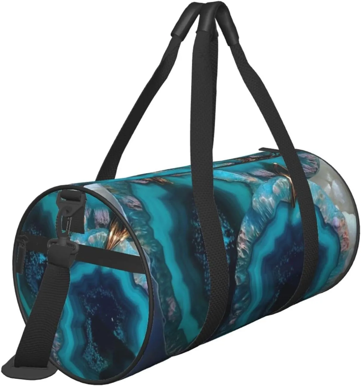 Travel Duffle Bag Weekender Bags for Men Women with Shoe Compartment Large Capacity Weekender Overnight Bag Teal Agate Carry On Tote Bags Sport Gym Bag for Travel Yoga