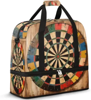 Travel Weekend Bag Dart Turntable Carry On Luggage Bag for Women Men,Shoulder Weekender Overnight Bag Trolley Sleeve,Sports Tote Gym Bags with Shoes