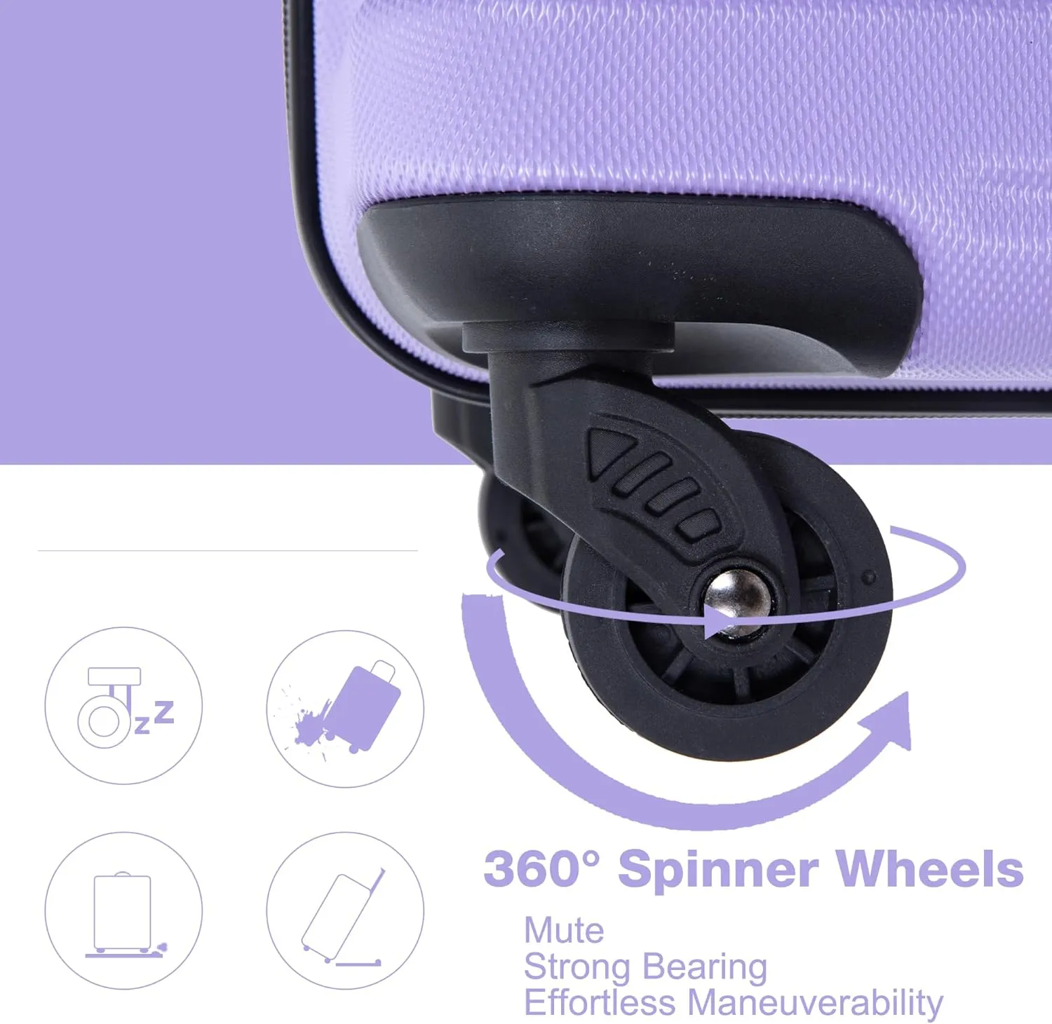 Travelhouse Luggage Sets, Expandable Hardside Suitcases 24in/28in, Carry on 20in,3 Piece Set Travel Luggages Clearance with Double Spinner Wheels TSA Lock Lightweight (Purple-66)