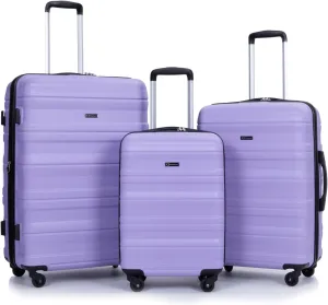 Travelhouse Luggage Sets, Expandable Hardside Suitcases 24in/28in, Carry on 20in,3 Piece Set Travel Luggages Clearance with Double Spinner Wheels TSA Lock Lightweight (Purple-66)
