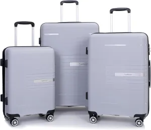 Travelhouse Luggage Sets, Expandable Hardside Suitcases 24in/28in, Carry on 20in,3 Piece Set Travel Luggages Clearance with Double Spinner Wheels TSA Lock Lightweight (Silver-1206)