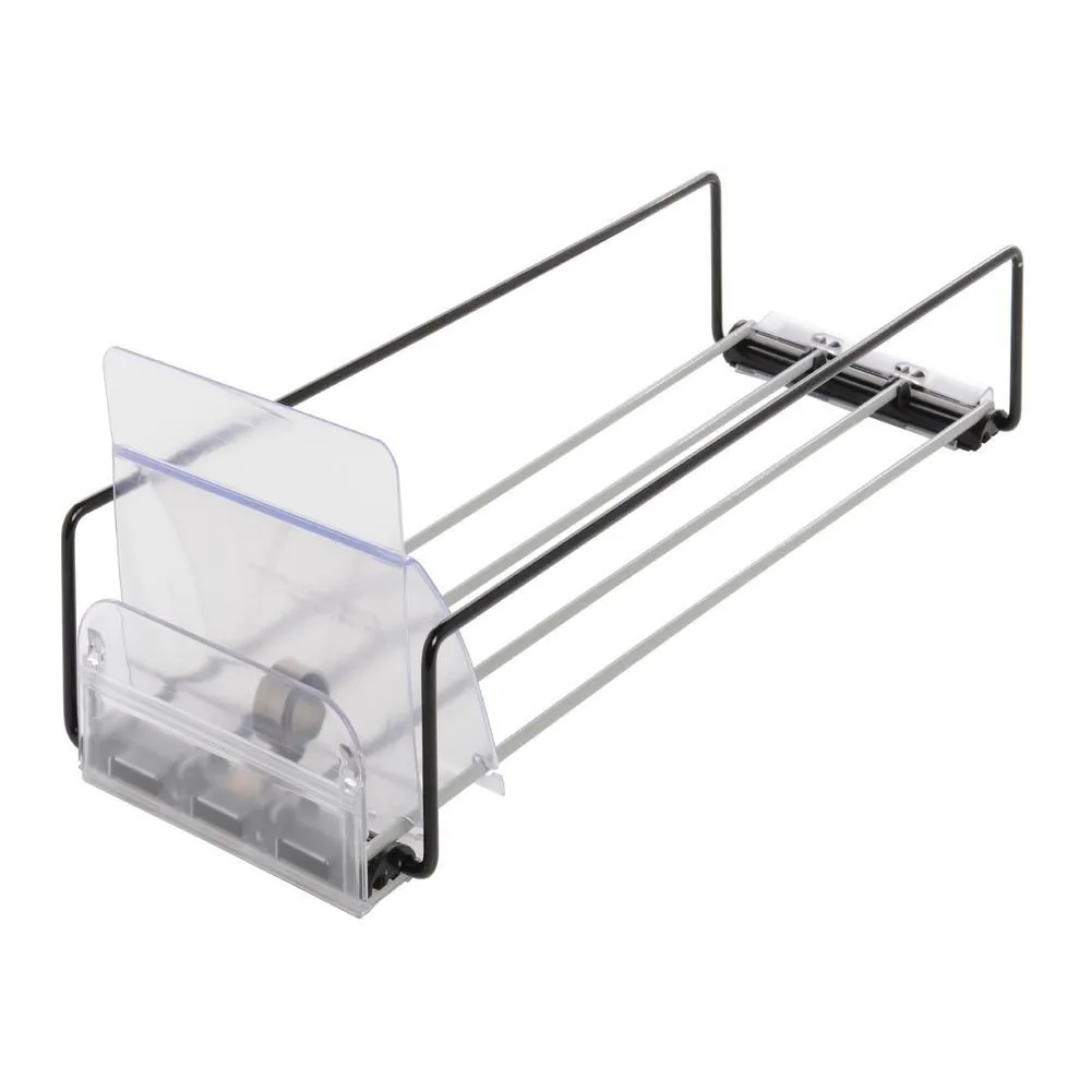 Trion Open Sided Black Metal Expandable Wire Tray - 22"L x 5"-10"W x 5 1/2"H