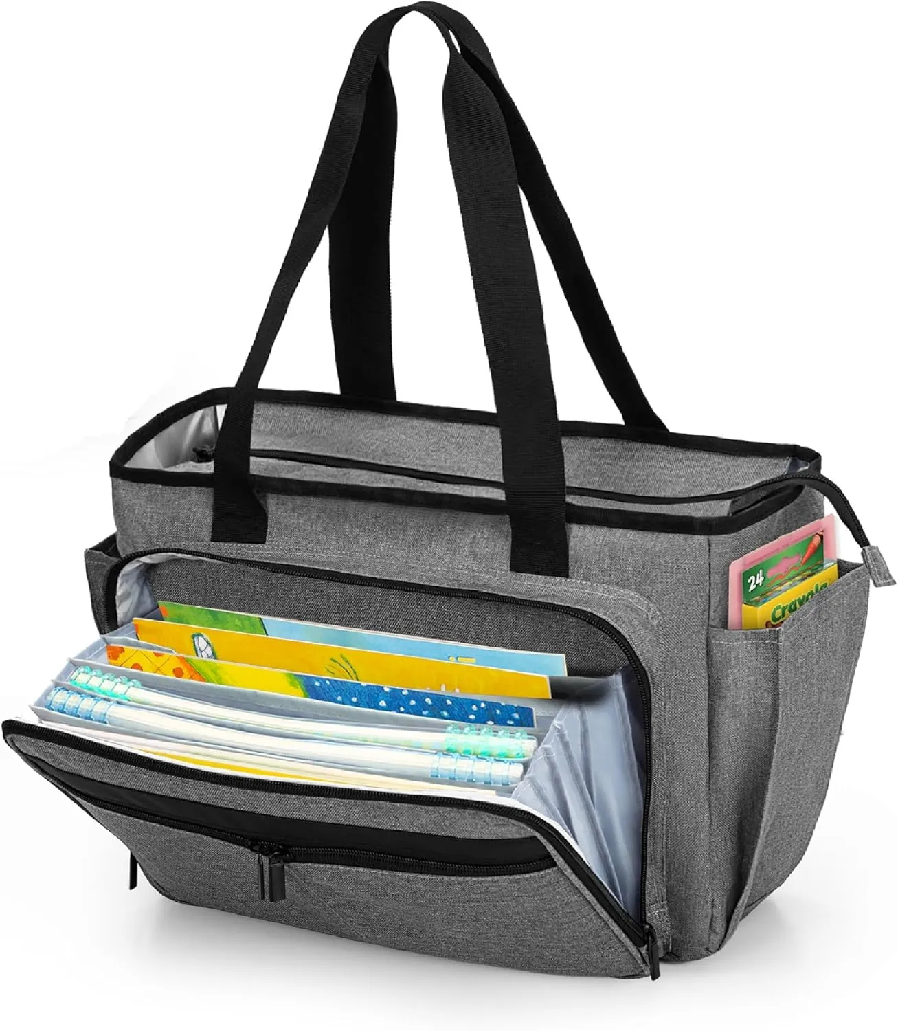 Trunab Teacher Laptop Tote Bag with Expanding File Folder Pocket, Nurse Utility Tote Bag for Women, Office Laptop Briefcase