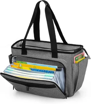 Trunab Teacher Laptop Tote Bag with Expanding File Folder Pocket, Nurse Utility Tote Bag for Women, Office Laptop Briefcase