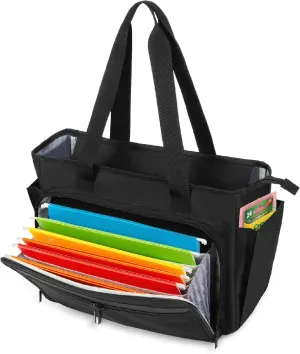 Trunab Teacher Laptop Tote Bag with Expanding File Folder Pocket, Nurse Utility Tote Bag for Women, Office Laptop Briefcase