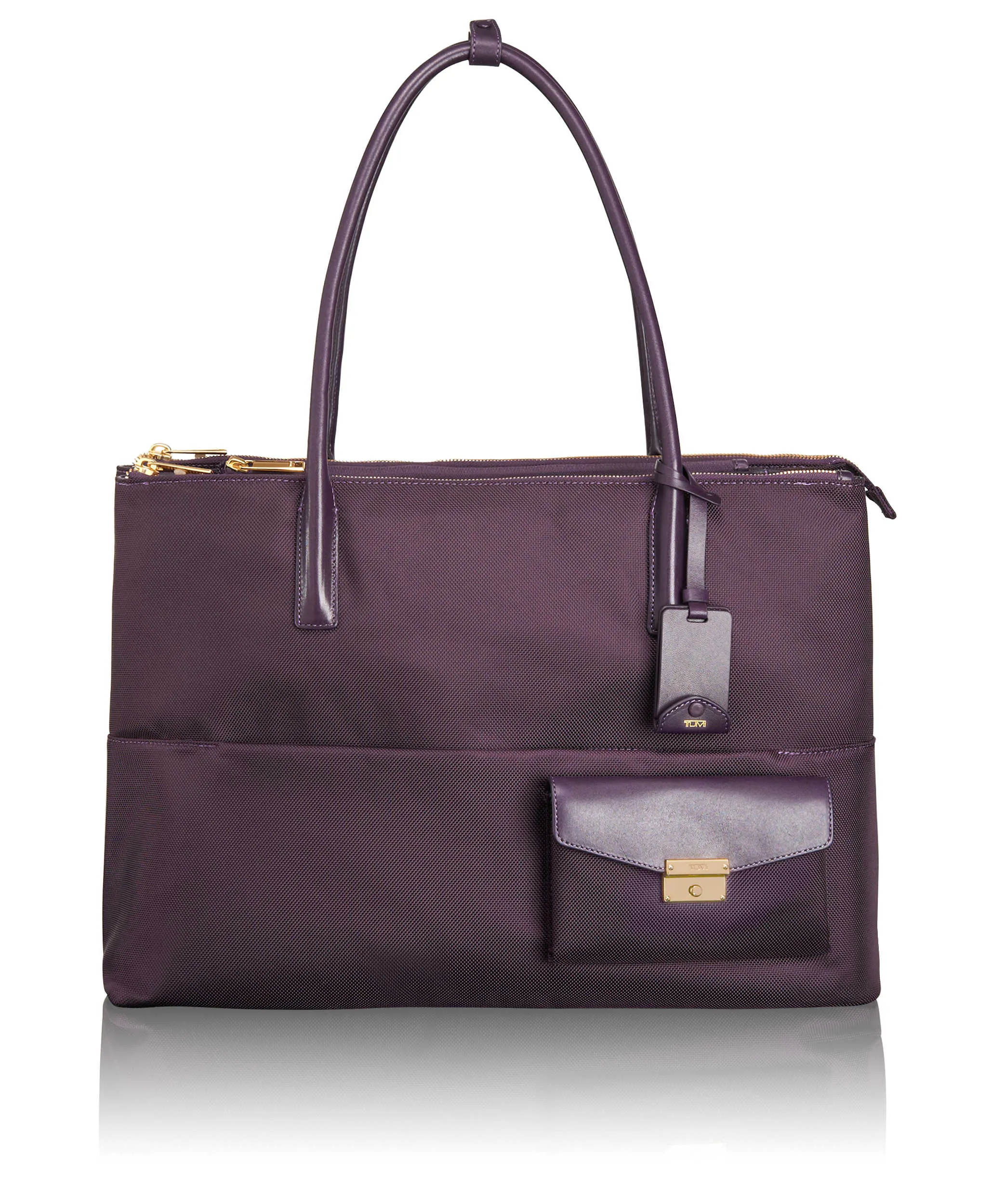 TUMI Larkin Hayes Triple Compartment Tote Aubergine