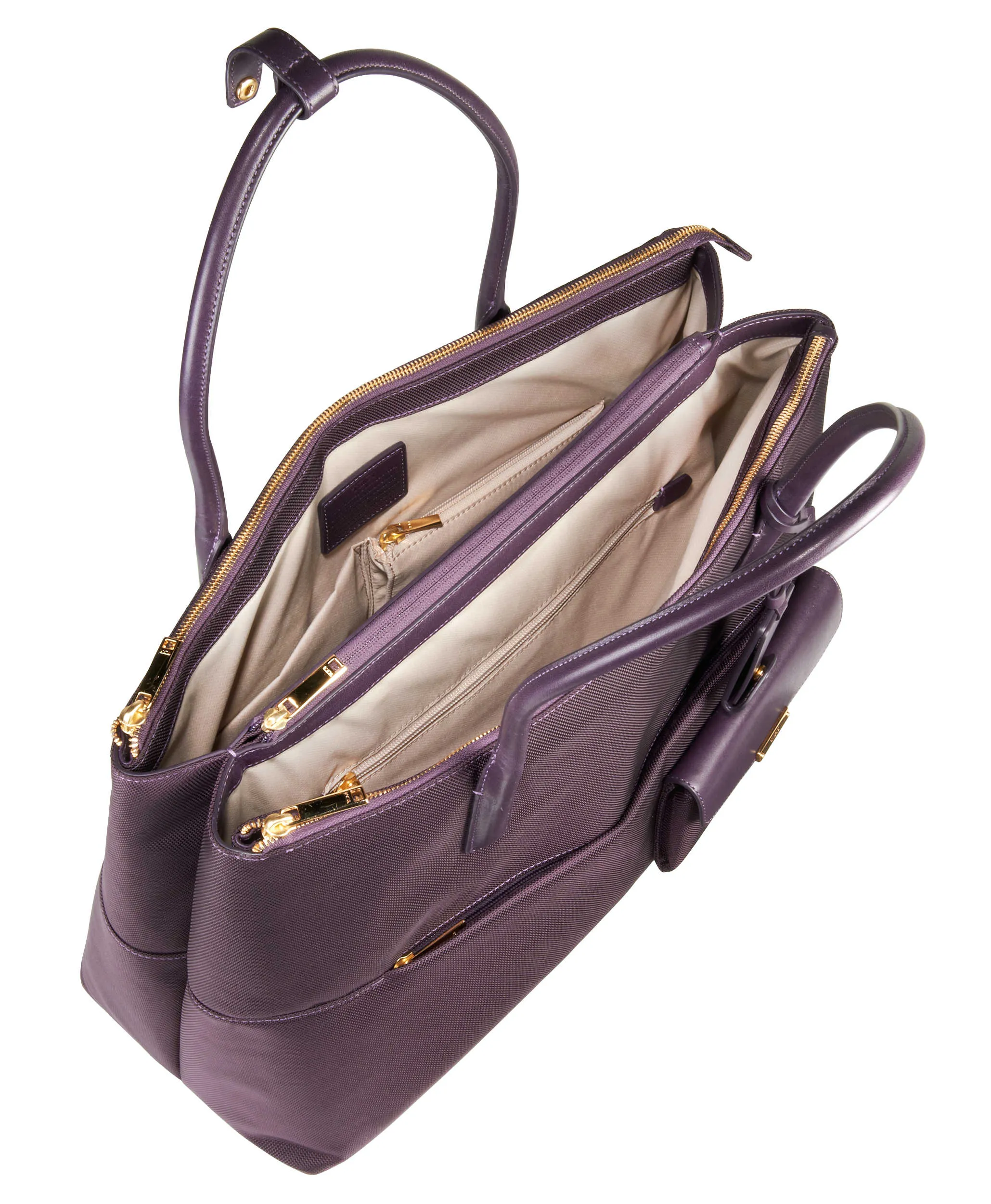 TUMI Larkin Hayes Triple Compartment Tote Aubergine