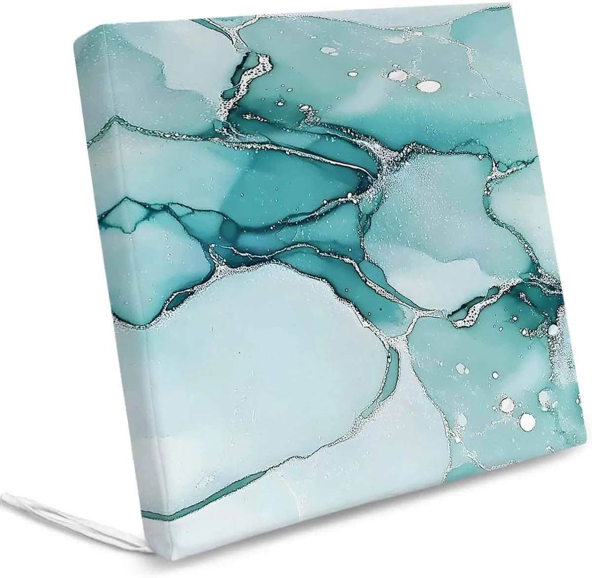 Turquoise Marble Outdoor Cushion Chair Cover Set of 4 - Waterproof Couch Seat Covers, Nature Marble Crack Country Retro Patio Furniture Protector Cushions Slipcovers for Sofa/RV, 22"x22"x4"