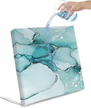 Turquoise Marble Outdoor Cushion Chair Cover Set of 4 - Waterproof Couch Seat Covers, Nature Marble Crack Country Retro Patio Furniture Protector Cushions Slipcovers for Sofa/RV, 22"x22"x4"