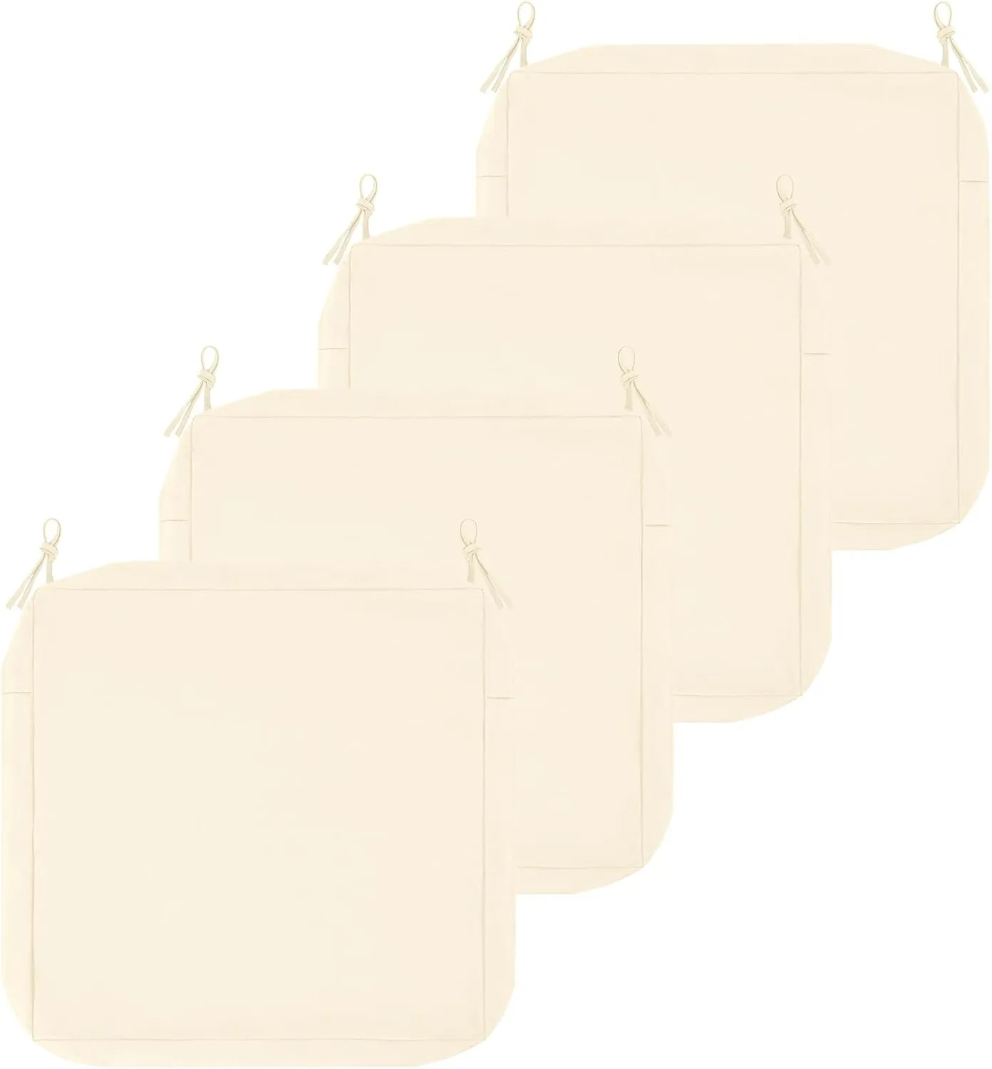 U'Artlines Outdoor Patio Cushion Covers Replacement Waterproof 24x24x4 Inch, Washable Sofa Chair Cushion Covers Seat Slipcovers for Outdoor Furniture Garden Backyard (Set of 4, Beige, Cover Only)