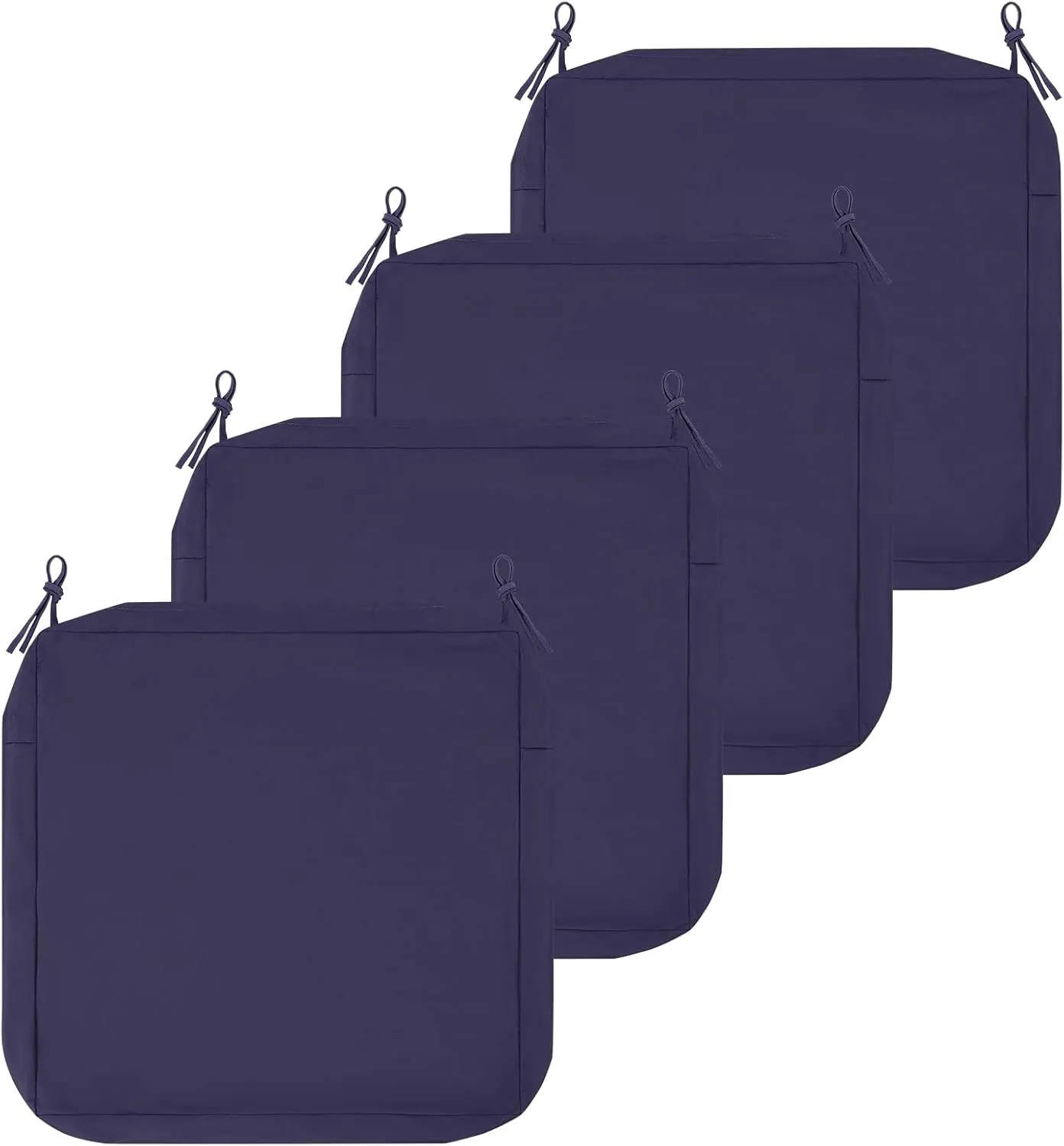 U'Artlines Outdoor Patio Cushion Covers Replacement Waterproof 24x24x4 Inch, Washable Sofa Chair Cushion Covers Seat Slipcovers for Outdoor Furniture Garden Backyard (Set of 4, Blue, Cover Only)