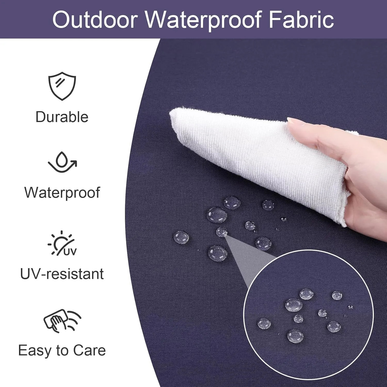 U'Artlines Outdoor Patio Cushion Covers Replacement Waterproof 24x24x4 Inch, Washable Sofa Chair Cushion Covers Seat Slipcovers for Outdoor Furniture Garden Backyard (Set of 4, Blue, Cover Only)