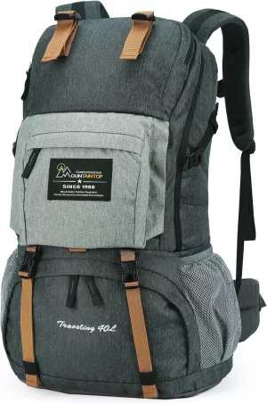 Ultra-Light 40L MOUNTAINTOP Backpack - Rain Cover Included!