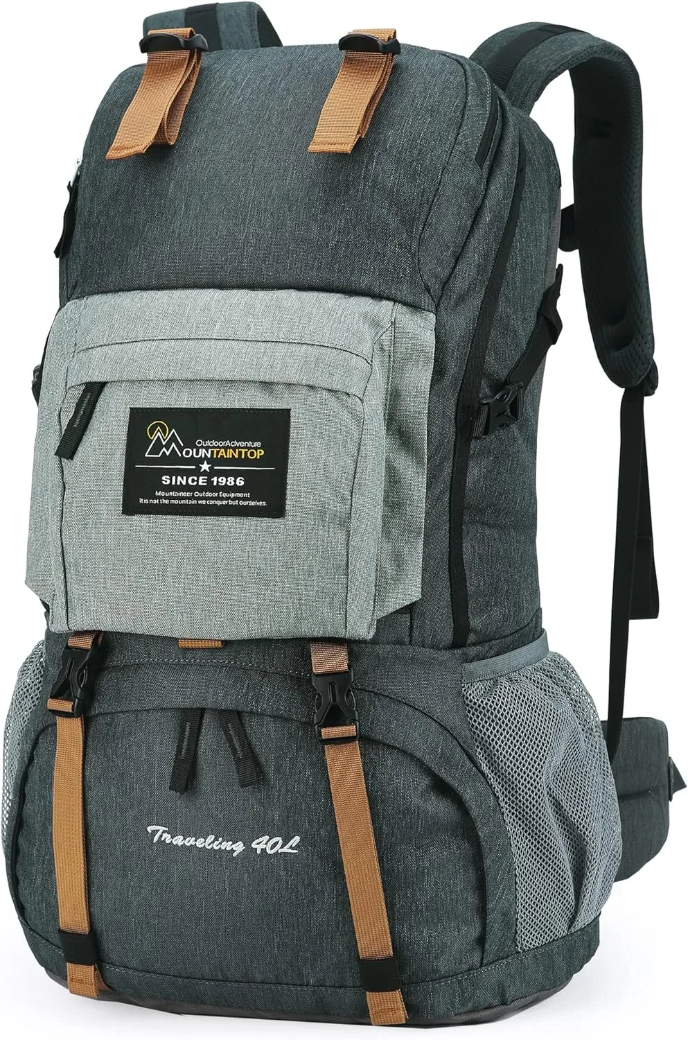 Ultra-Light 40L MOUNTAINTOP Backpack - Rain Cover Included!