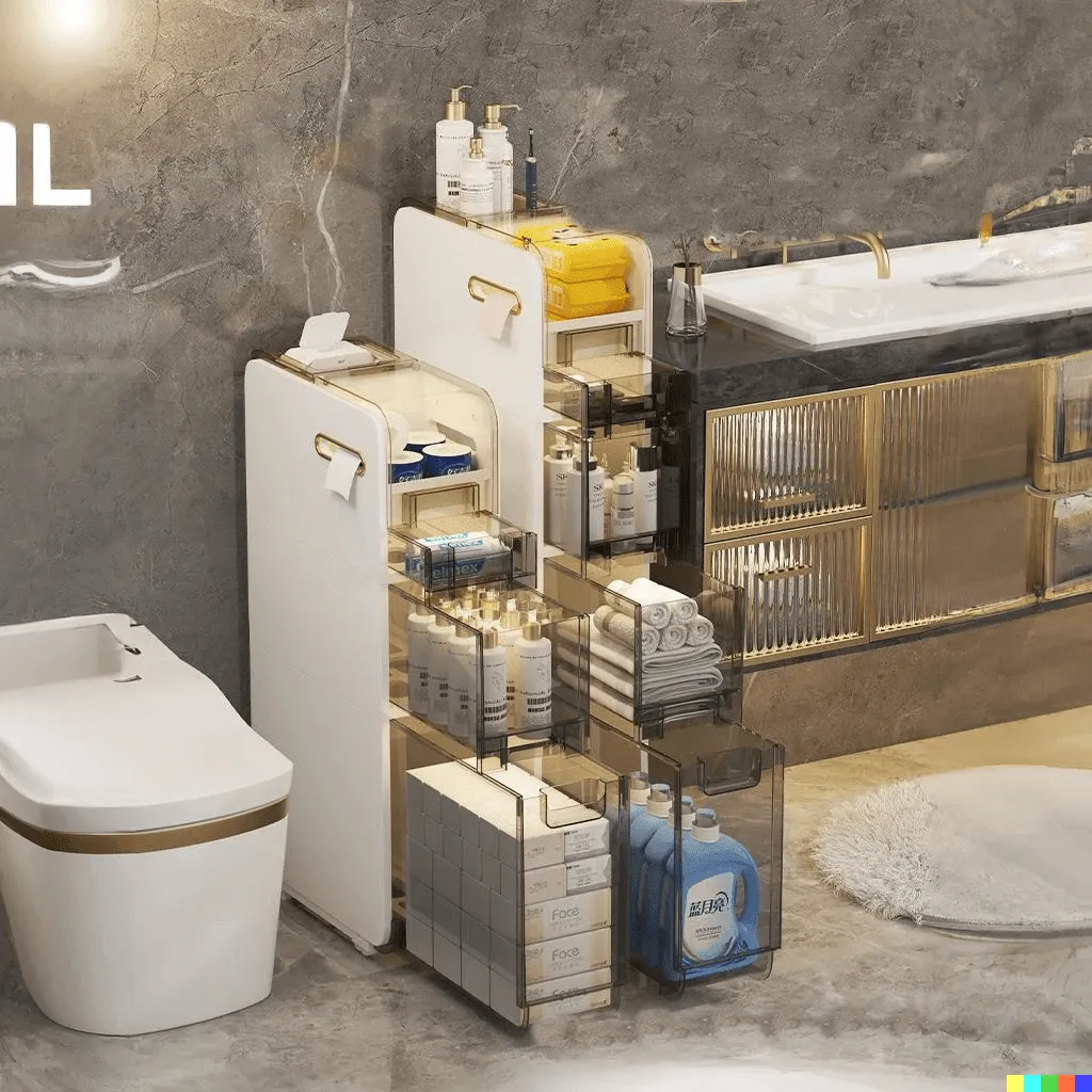 Ultra Narrow Bathroom Storage Cabinet - Multi-Layer Organizer