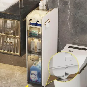 Ultra Narrow Bathroom Storage Cabinet - Multi-Layer Organizer
