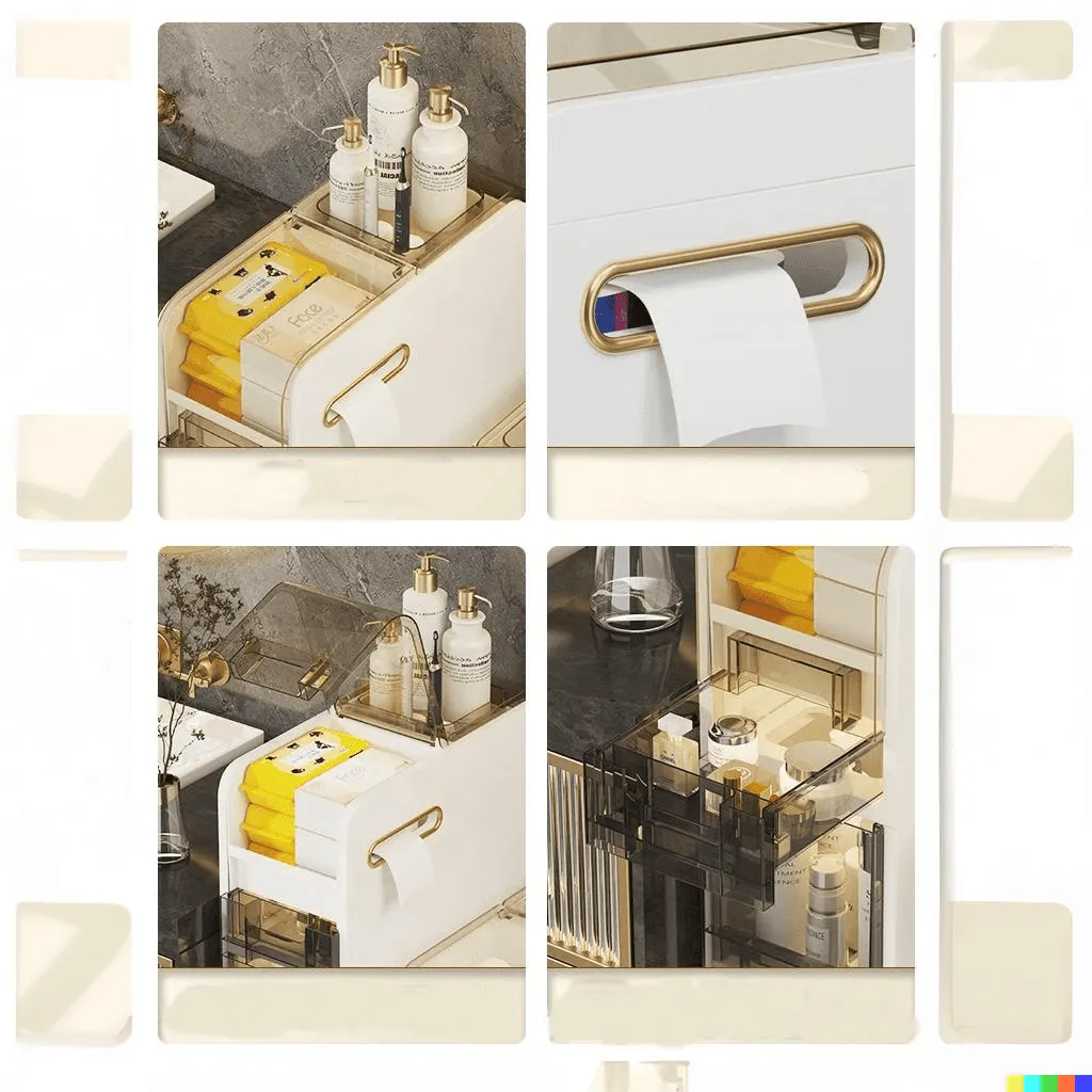 Ultra Narrow Bathroom Storage Cabinet - Multi-Layer Organizer