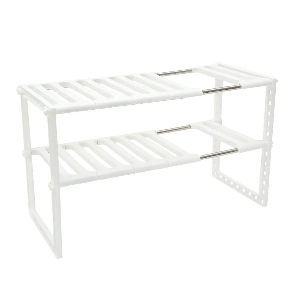 Under Sink Organizer Rack - Adjustable Space-Saving Storage Solution