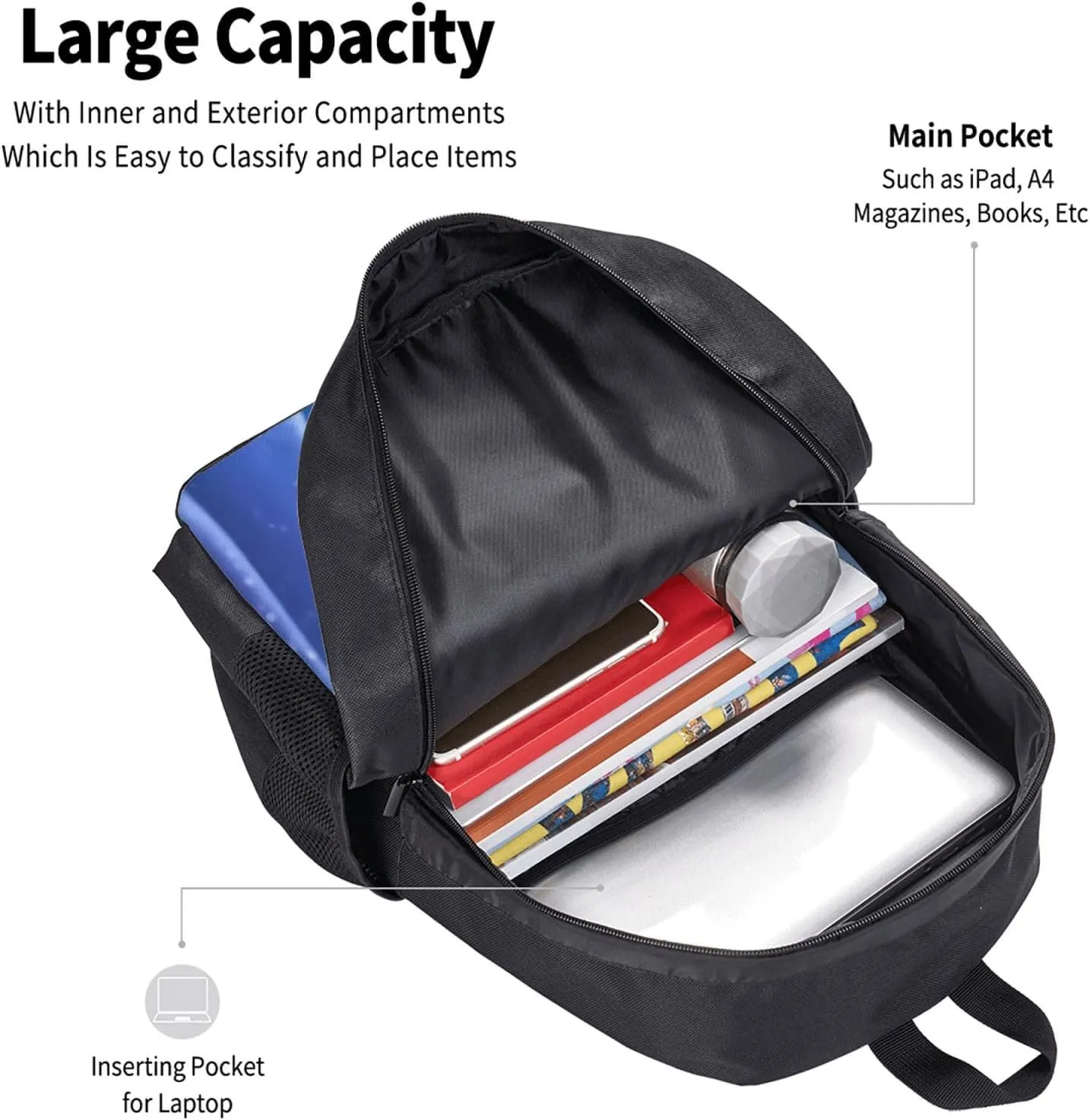 Unisex Novel Elio...the wrong number Backpacks Casual Lightweight Laptop backpack Fashion Primary Daypacks Bookbag For Daily travel, work, outings, Hiking