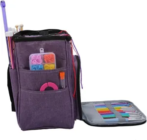 Uonlytech Woolen Yarn Bag Shoulder Crochet Holder Tote Dividers for Home Travel Organizati