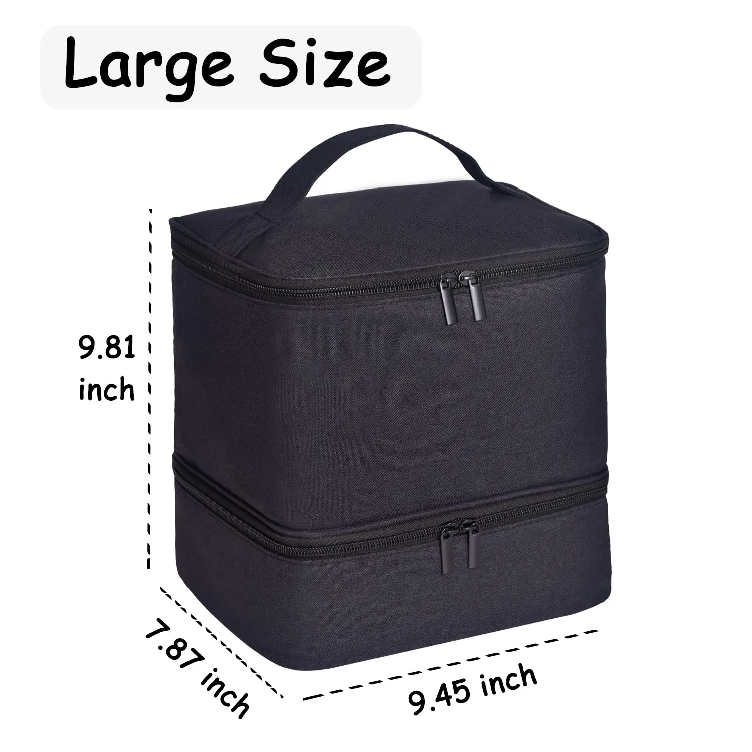 Upgraded Nail Polish Organizer Case - Holds 30 Bottles and 1 Nail Light, Double-layer Nail Polish Carrying Case Nail Polish Storage Bag with Handles (Style B-Black)