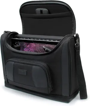 USA Gear Small Messenger Bag Compatible with Microsoft Surface Pro 11th Gen, Surface Pro 10, 9, 8 - Shoulder Bag Travel Tablet Case Fits Laptop Accessories, Charger, Keyboard, Mouse (Black)