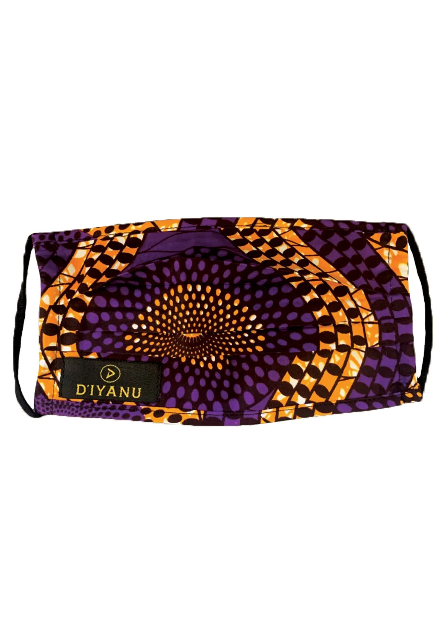 Uzo African Print 2 Layer Reusable Face Mask (Gold Purple Circles)-Clearance