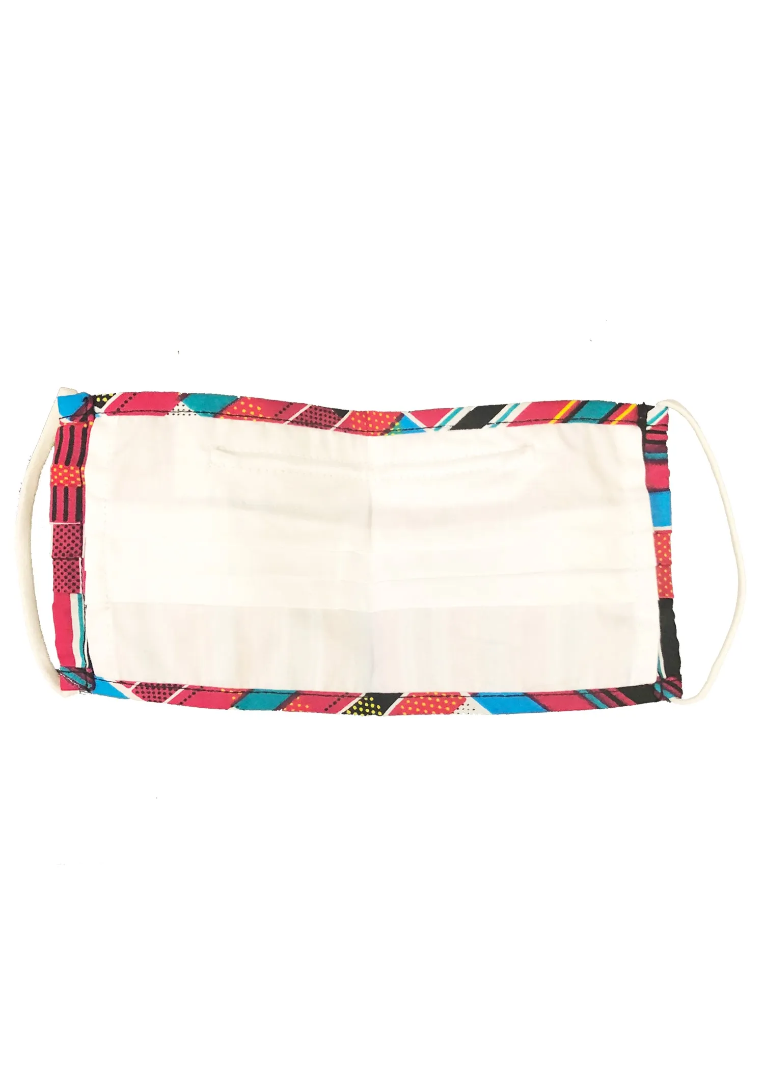 Uzo African Print 2 Layer Reusable Face Mask (Pink Blue Kente)-Clearance