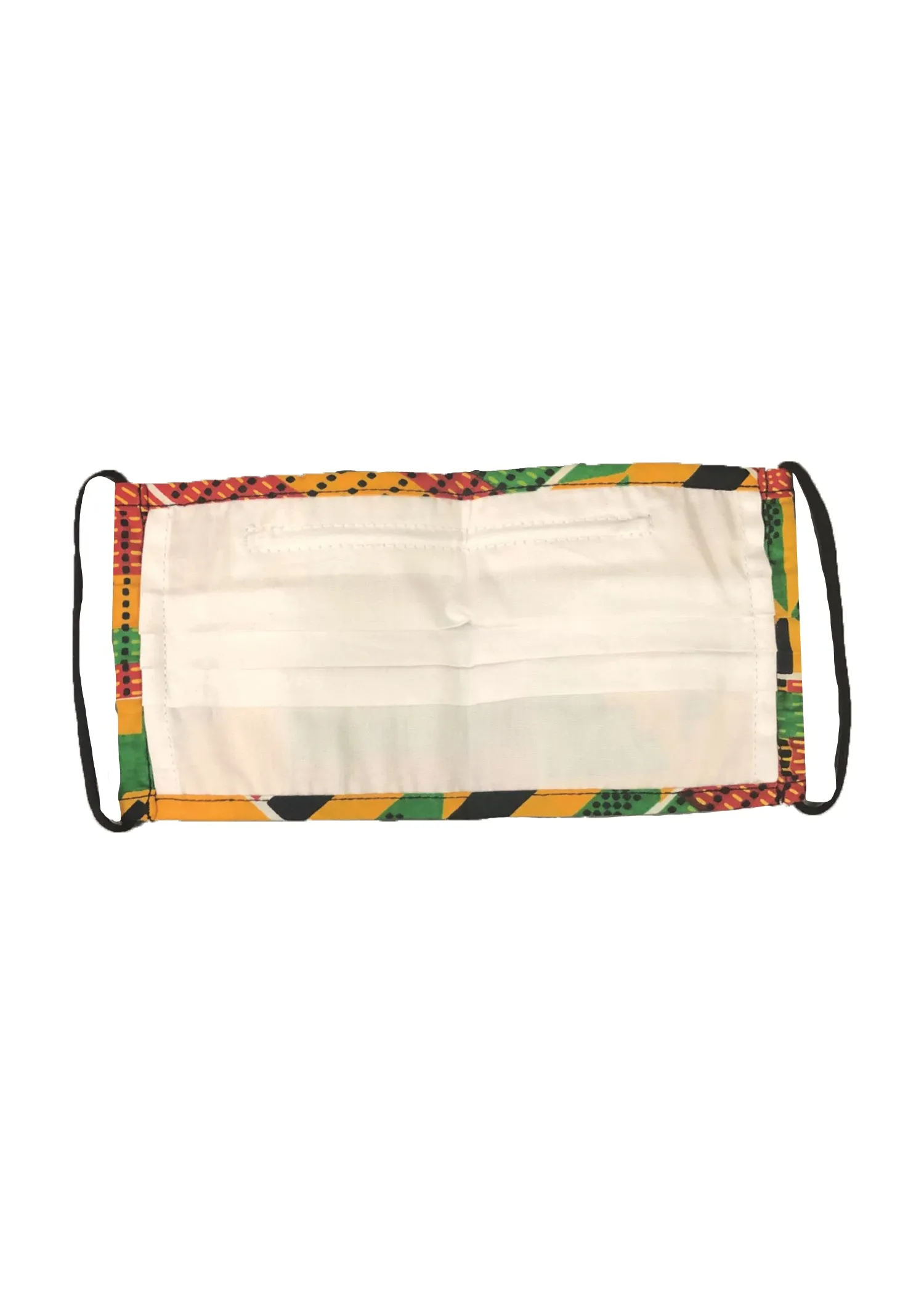 Uzo African Print 2 Layer Reusable Face Mask (Yellow Green Kente)-Clearance