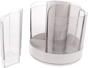 Vaguelly Compartments Makeup Brush Organizer Rotating Cosmetic Storage Box Vanity Makeup Holder for Lipsticks Eyeshadows and Brushes for Home and Rooms
