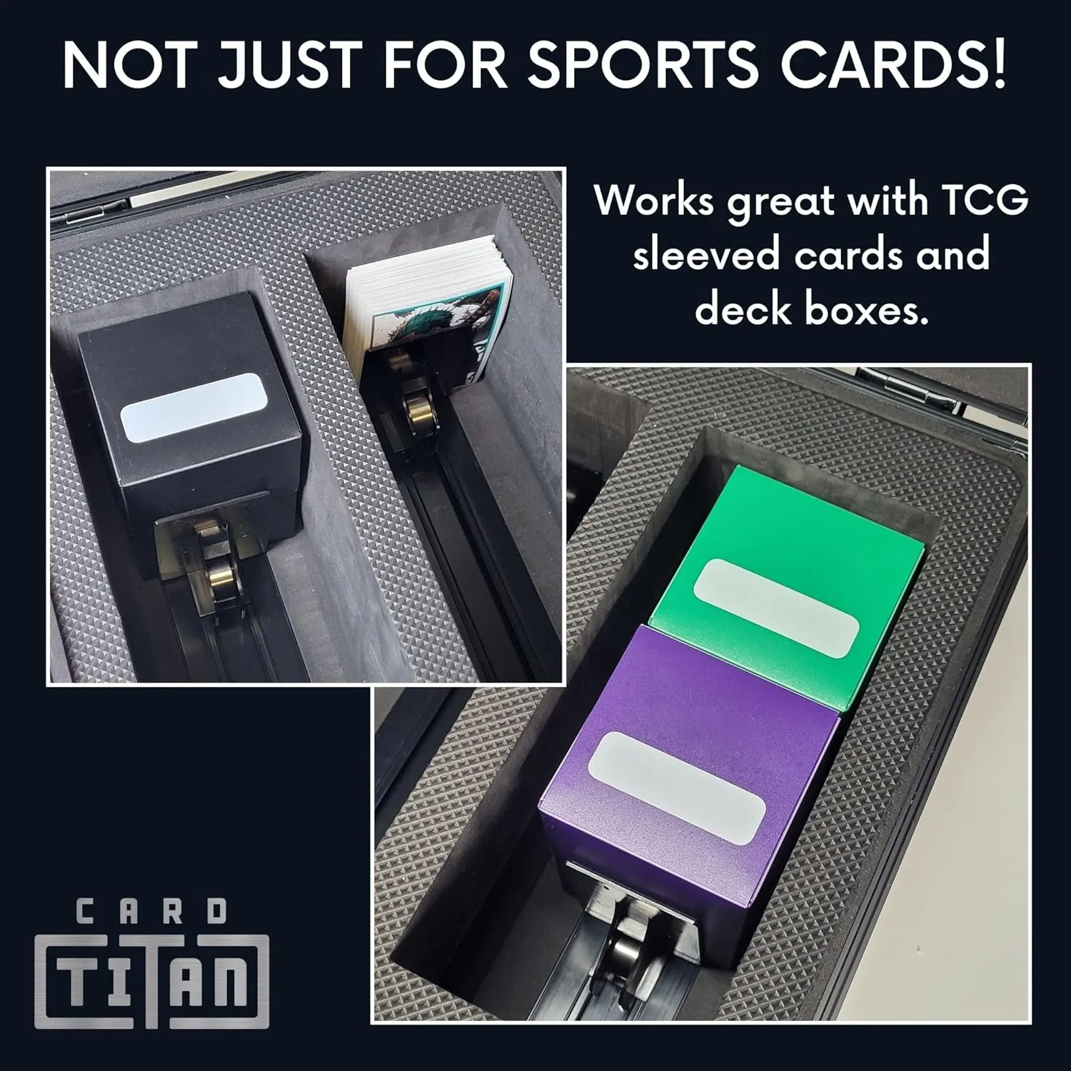 Vault Trading Card Storage Box - Lockable Sports Cards Hard Case with Spring-Loaded Pushers for Top Loaders & Graded Cards - 3 Row