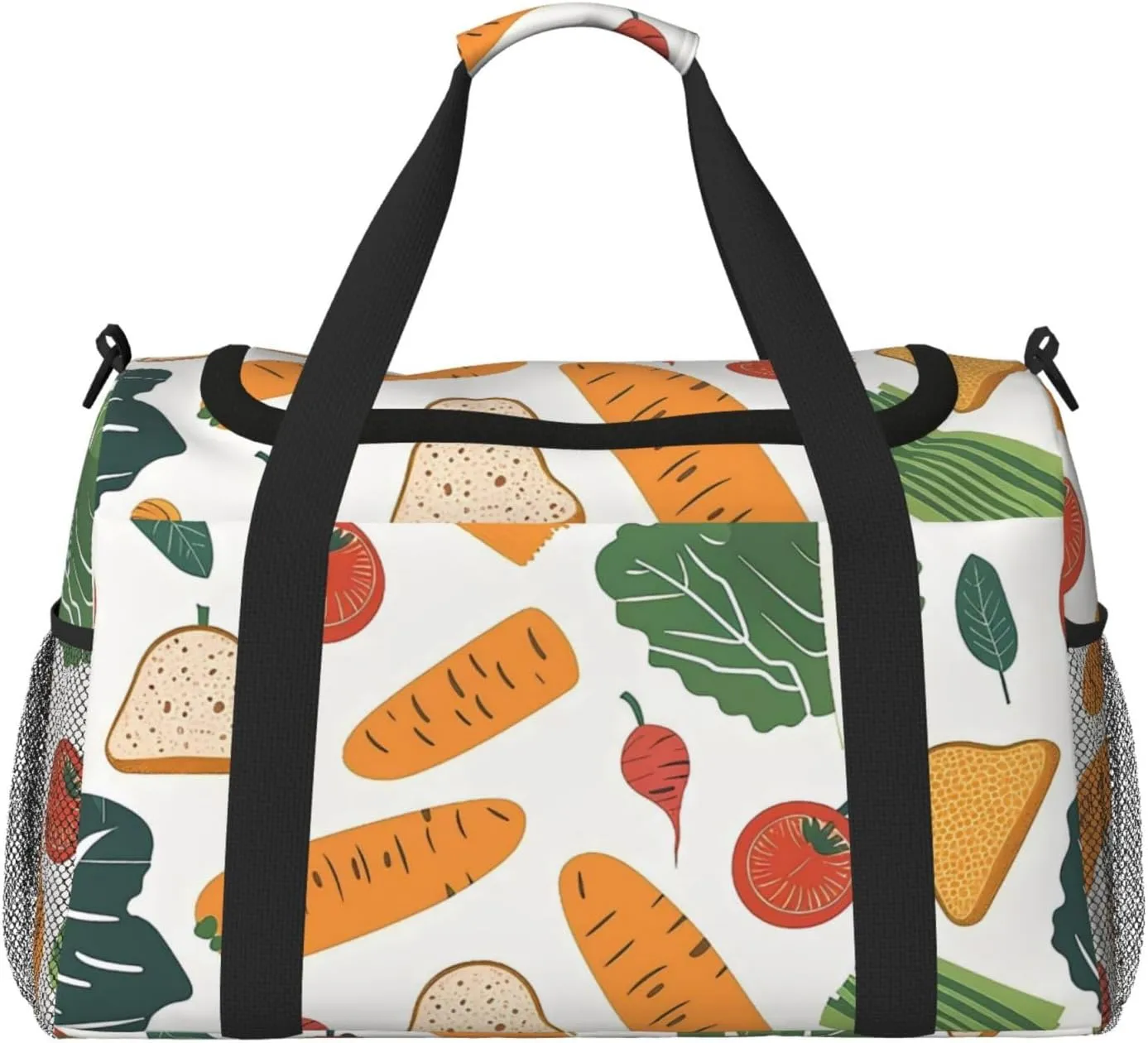 Vegetable Bread Duffle Bag for Travel Carrot Sports Gym Tote Carry On Bag Large Shoulder Weekend Overnight for Workout