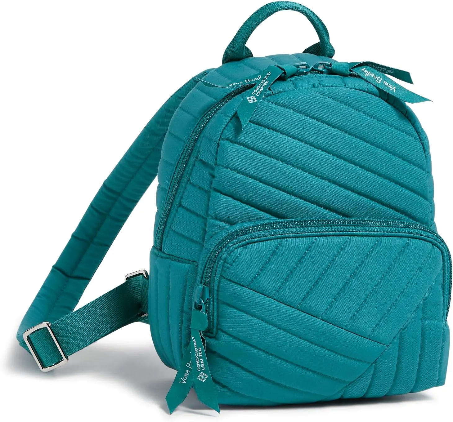 Vera Bradley Cotton Mini Backpack Purse, Forever Green