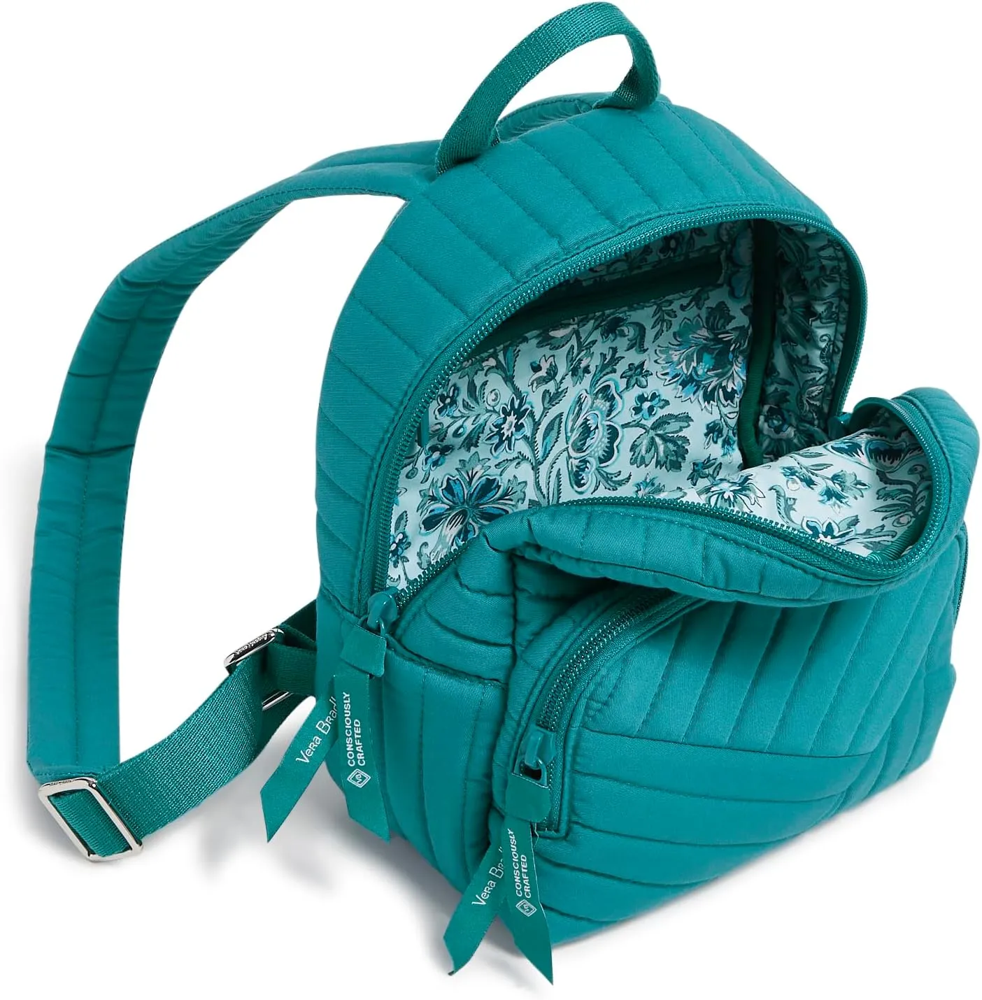 Vera Bradley Cotton Mini Backpack Purse, Forever Green