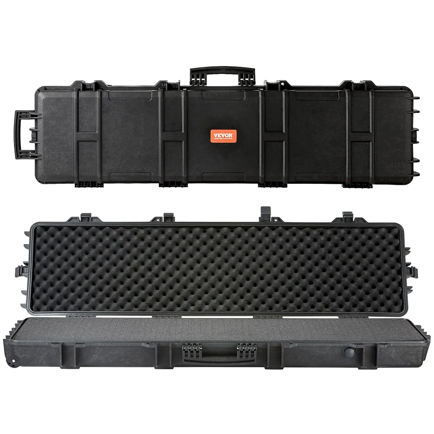 VEVOR Rifle Case, Rifle Hard Case with 3 Layers Fully-protective Foams, 50 inch Lockable Hard Gun Case with Wheels, IP67 Waterproof & Crushproof, for Two Rifles or Shotguns
