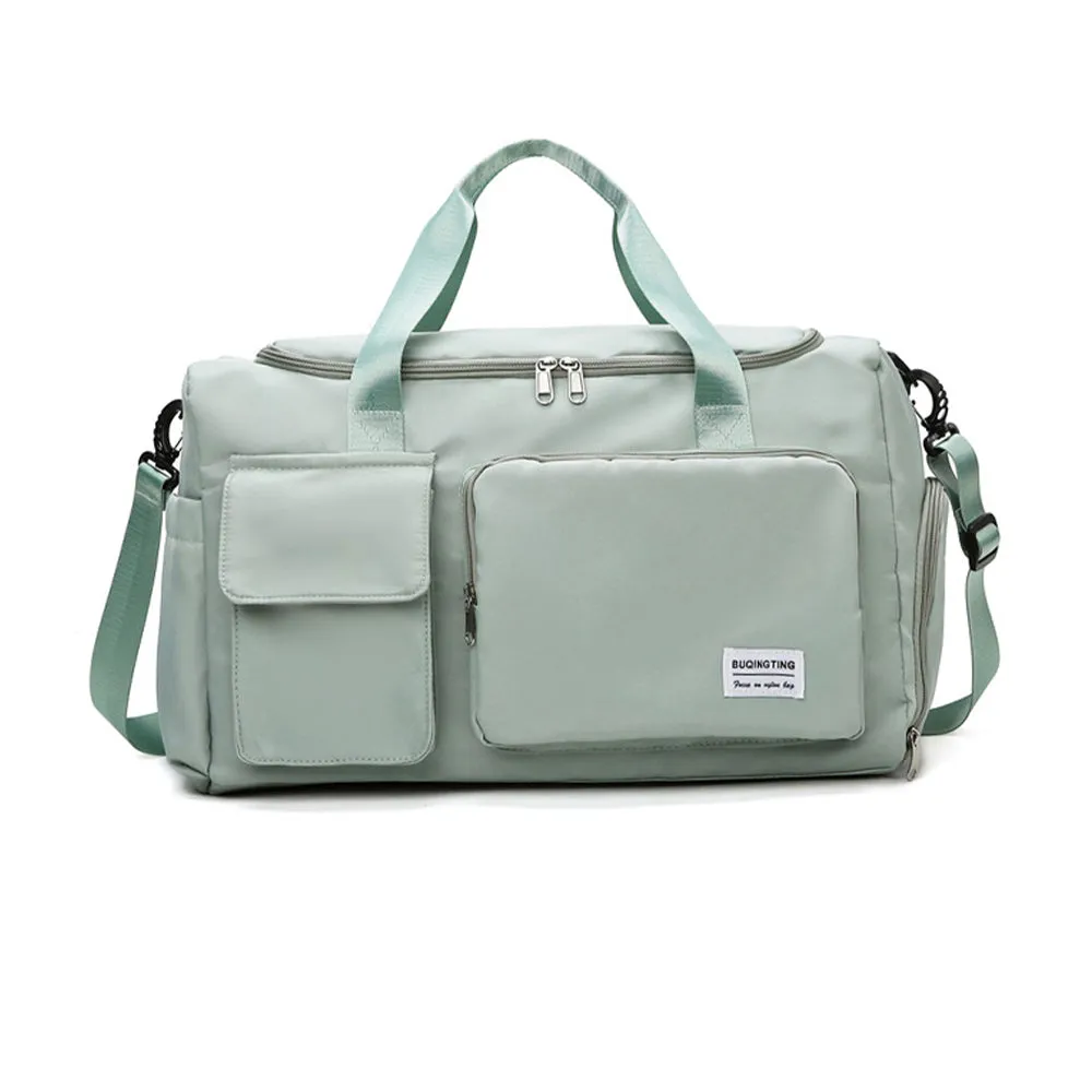 Vibe Geeks Waterproof and Lightweight Zipper Sports Gym Bag with Shoe Compartment - Army Green