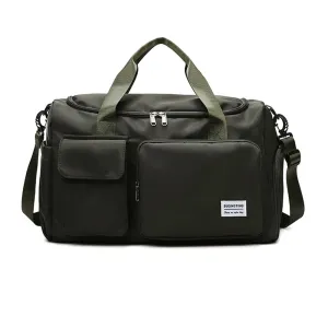 Vibe Geeks Waterproof and Lightweight Zipper Sports Gym Bag with Shoe Compartment - Army Green