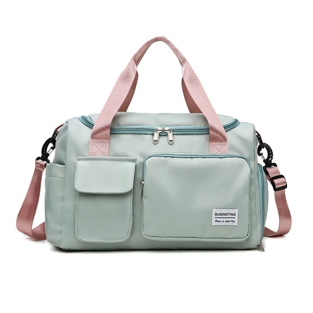 Vibe Geeks Waterproof and Lightweight Zipper Sports Gym Bag with Shoe Compartment - Army Green