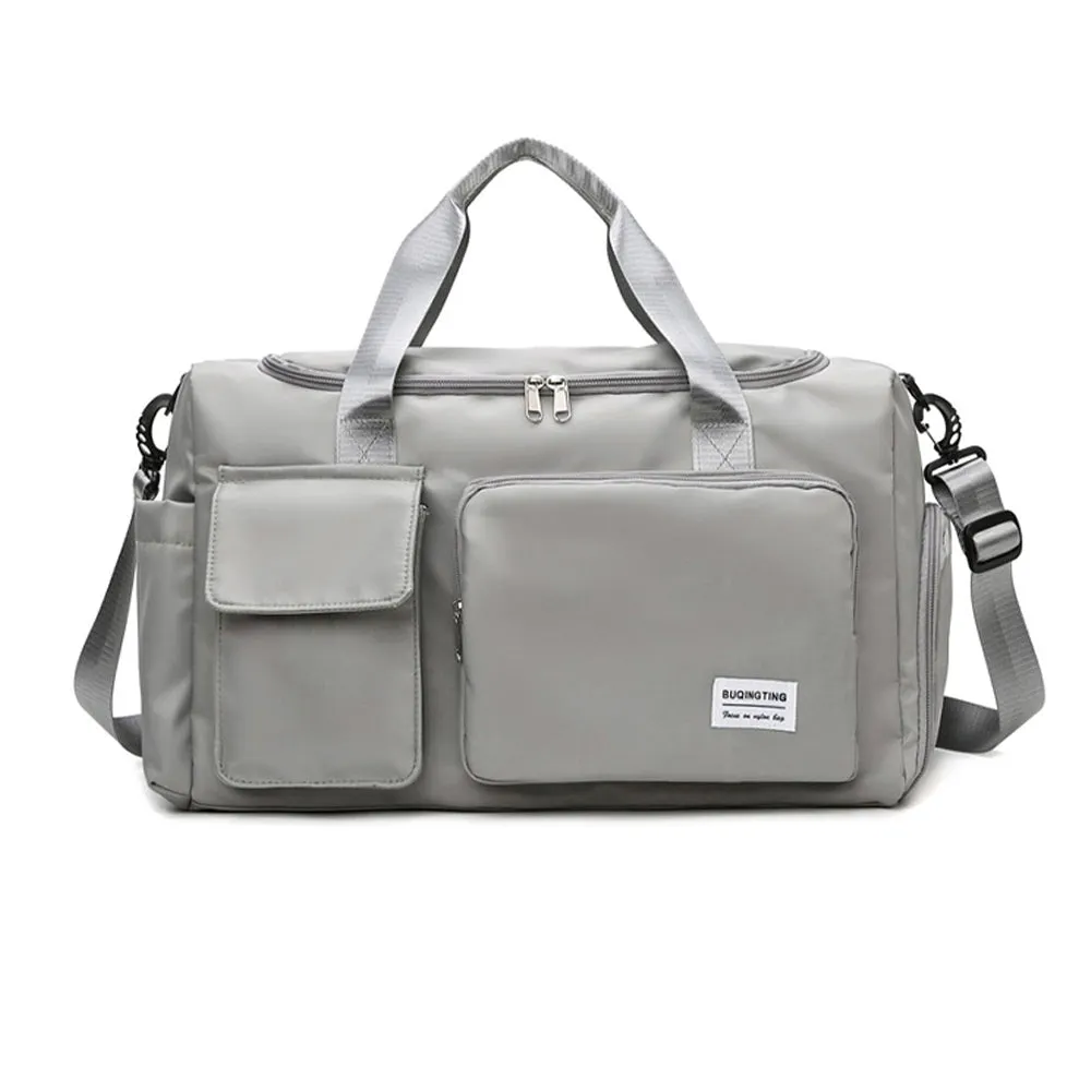 Vibe Geeks Waterproof and Lightweight Zipper Sports Gym Bag with Shoe Compartment - Army Green